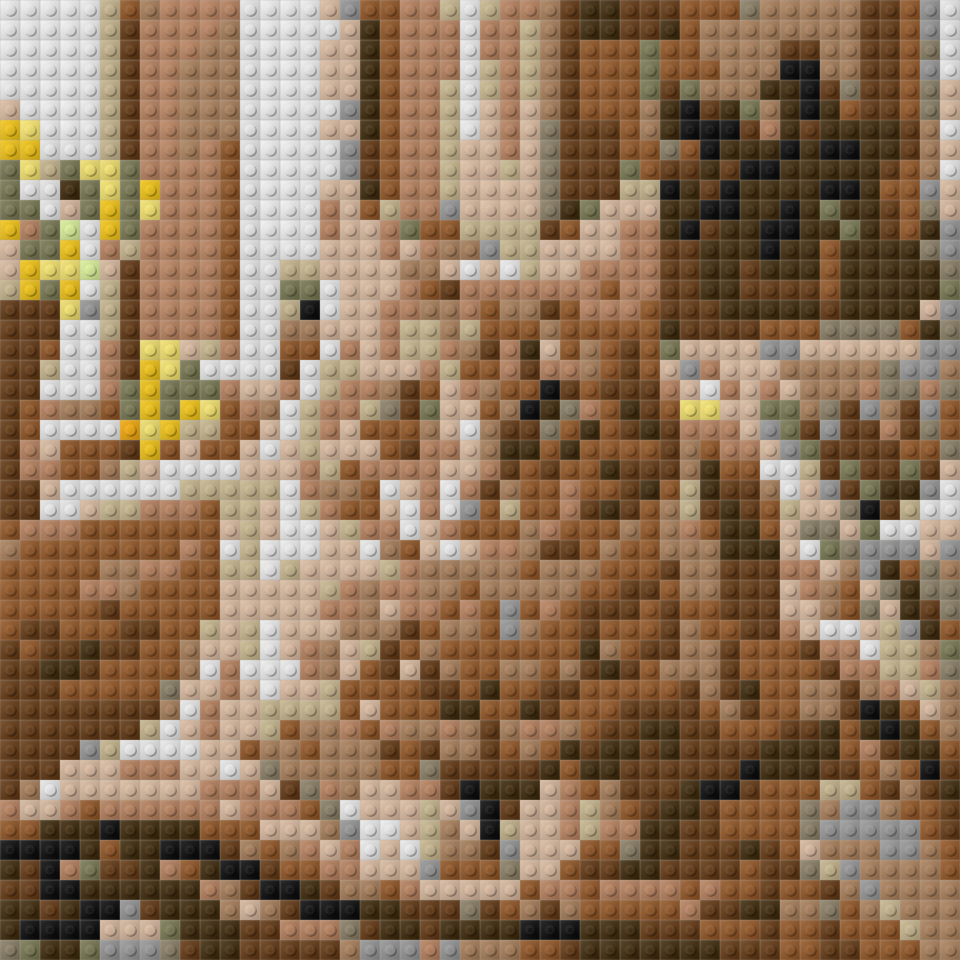 Same cat generated at 48 by 48 using square 3024 plates