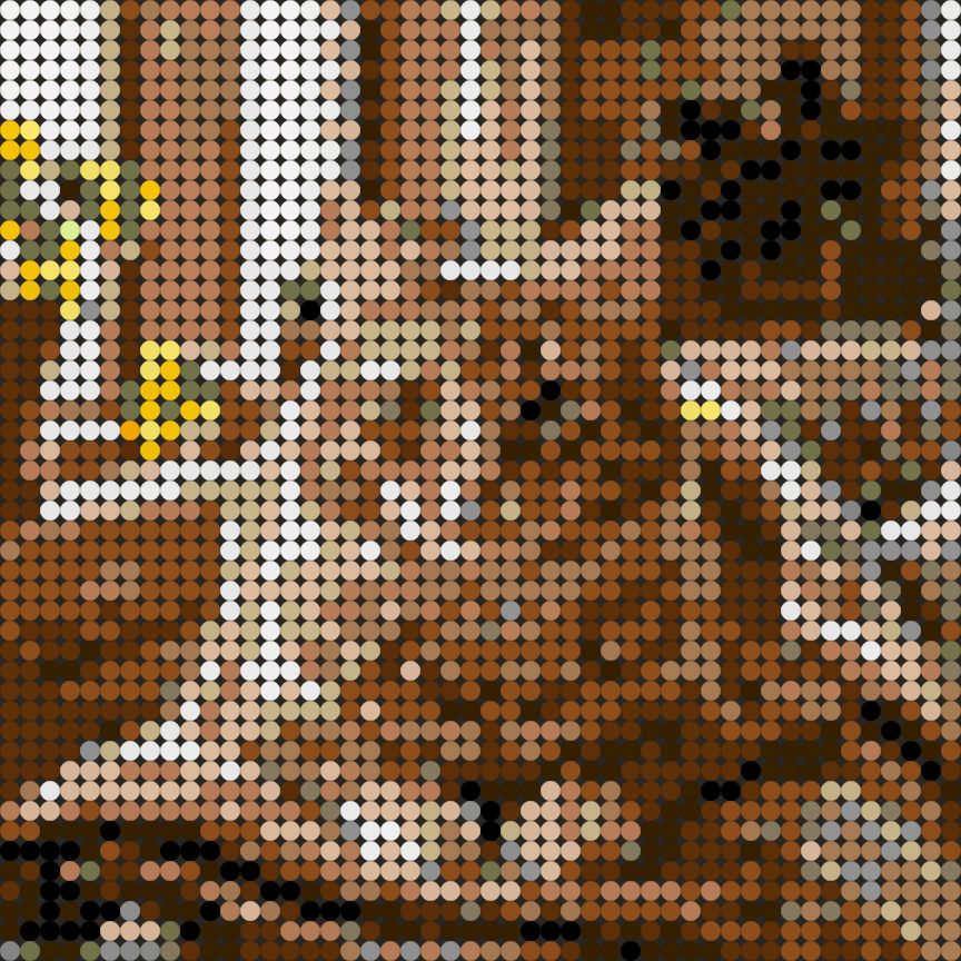 Same cat generated at 48 by 48 using round 98138 tiles