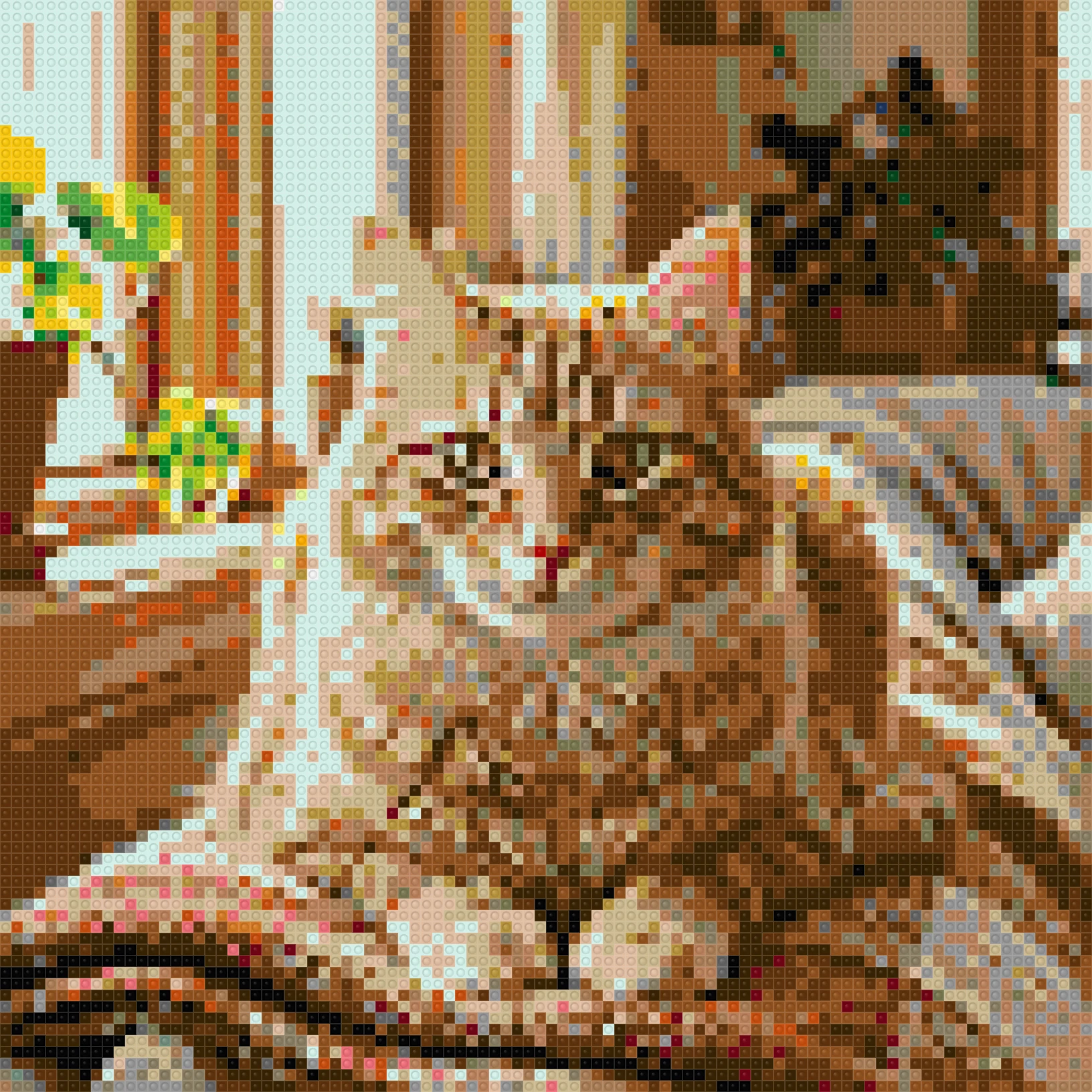 Cat mosaic with background (9,216 pcs)